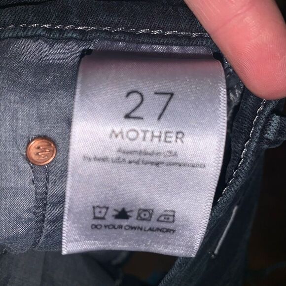 Mother distressed frayed washed black size 27 mini skirt - Picture 3 of 4